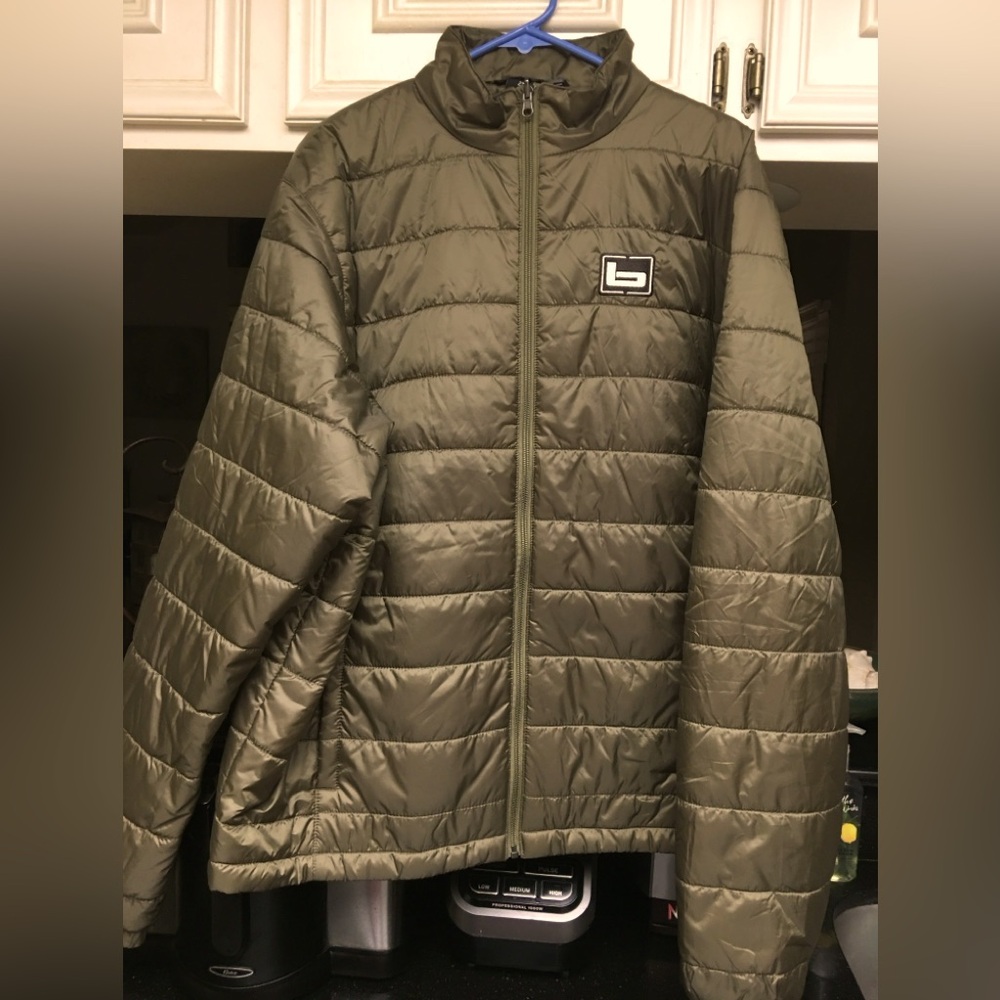 Banded Men’s Full-zip Puffer Jacket. Olive/brown/green. Size 2XLT